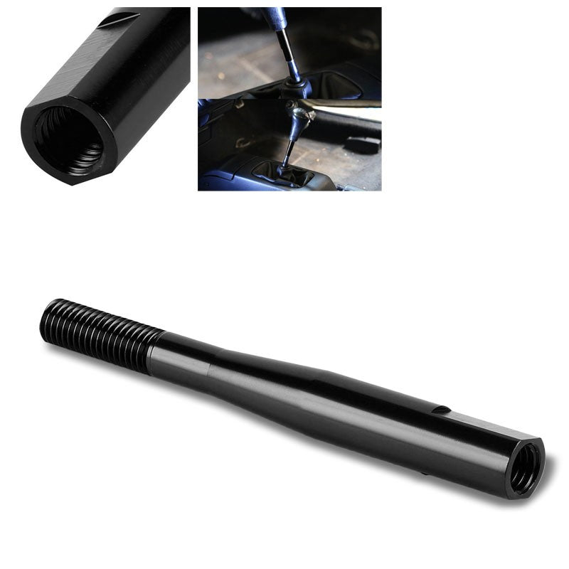 Black Aluminum M10 x 1.5 Manual Shifter Lever/Shift Knob 3.5" Type 2 Extension-Interior-BuildFastCar