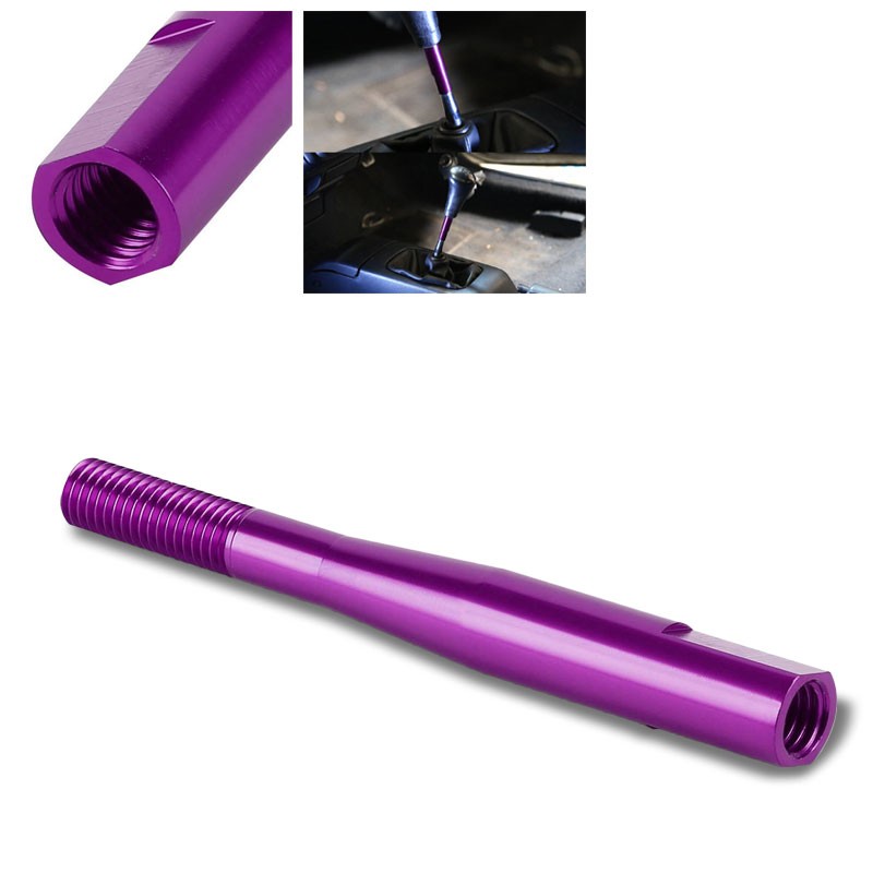 Purple Aluminum M10 x 1.5 Manual Shifter Lever/Shift Knob 3.5" Type 2 Extension-Interior-BuildFastCar