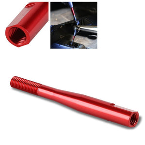 Red Aluminum M10 x 1.5 Manual Shifter Lever/Shift Knob 3.5" Type 2 Extension-Interior-BuildFastCar