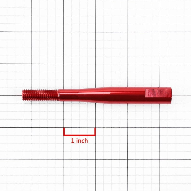 Red Aluminum M10 x 1.5 Manual Shifter Lever/Shift Knob 3.5" Type 2 Extension-Interior-BuildFastCar