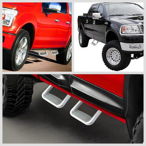 2x Silver Universal Die-Cast Aluminum Side Step Nerf Bar for Pickup Turck SUV