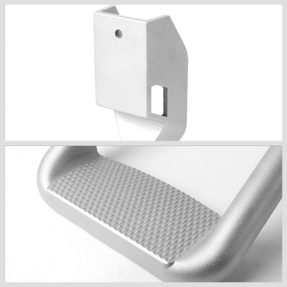2x Silver Universal Die-Cast Aluminum Side Step Nerf Bar for Pickup Turck SUV