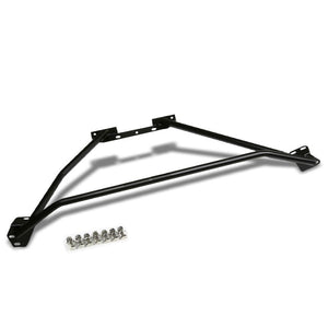 Black Front Upper 3-Point Tubular Strut Tower Brace Bar For 94-04 Ford Mustang-Strut Bar & Parts-BuildFastCar-BFC-STBR-FDMST9404-FU-BK