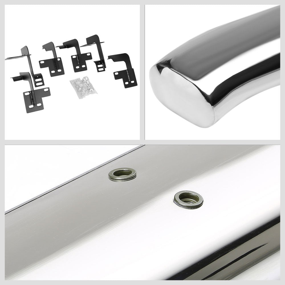 Metal Curved End Oval Running Board Nerf Bar 19+ Silverado T1XX Extended Cab BFC-RUNB-4C-0024-SS