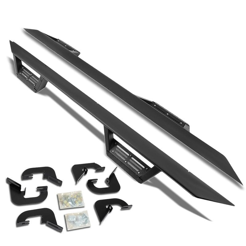 Black Step-Down Running Board Nerf Bar 07-18 Silverado 1500 Extended Cab BFC-RUNB-G222-0018