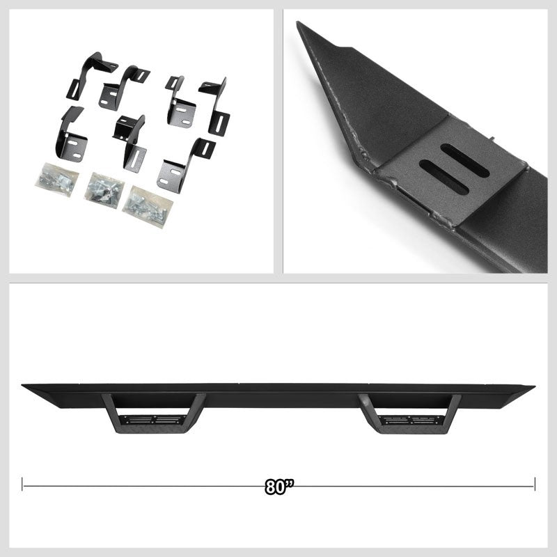 Black Step-Down Running Board Nerf Bar 09-18 Ram/19+ Classic Extended Cab BFC-RUNB-G222-0020