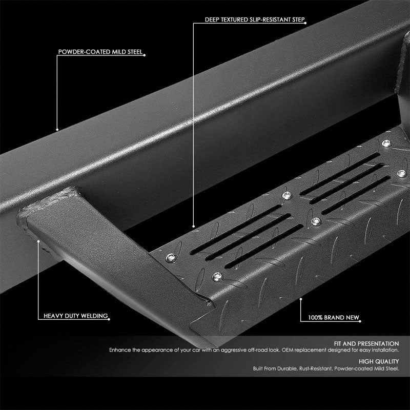 Black Step-Down Running Board Nerf Bar 09-18 Ram/19+ Classic Crew Cab BFC-RUNB-G222-0021