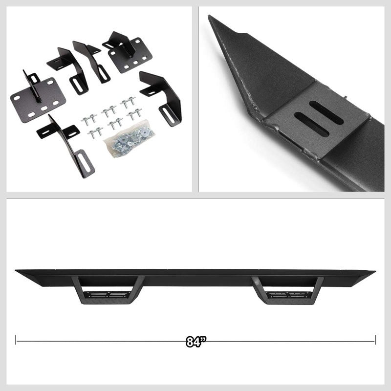 Black Step-Down Running Board Nerf Bar 19+ Ram 1500 DT Gen Crew Cab BFC-RUNB-G222-0022