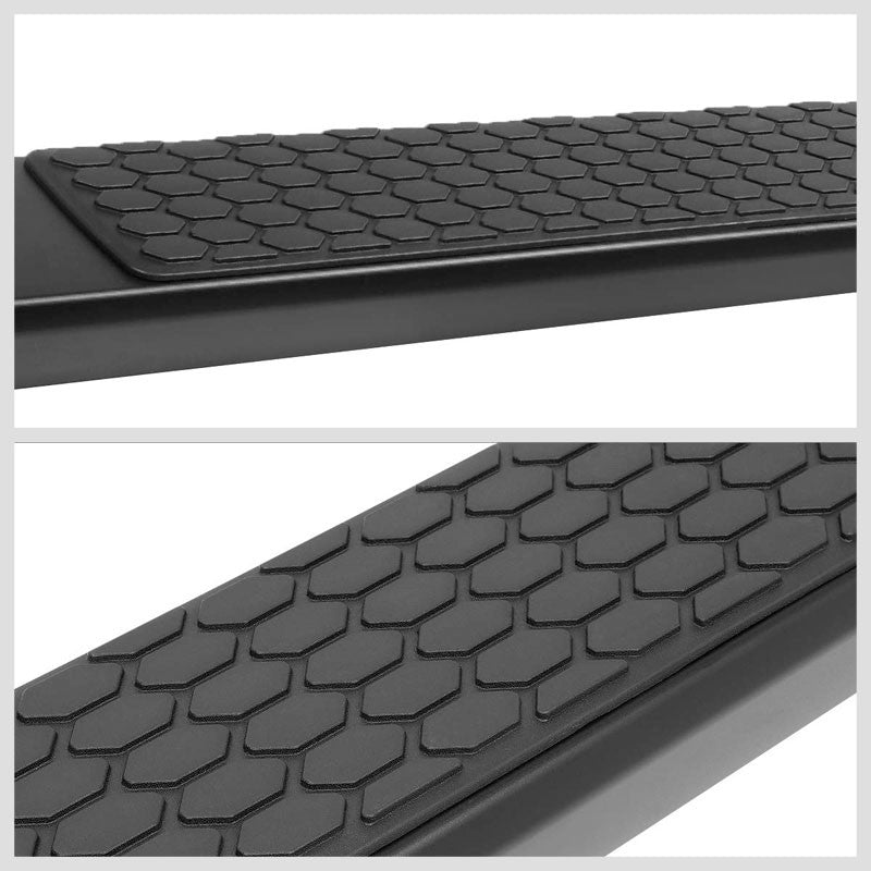 Black Flat Honeycomb 2 Pad Running Board Nerf Bar 19+ Ram 1500 Crew Cab BFC-RUNB-Z-8104