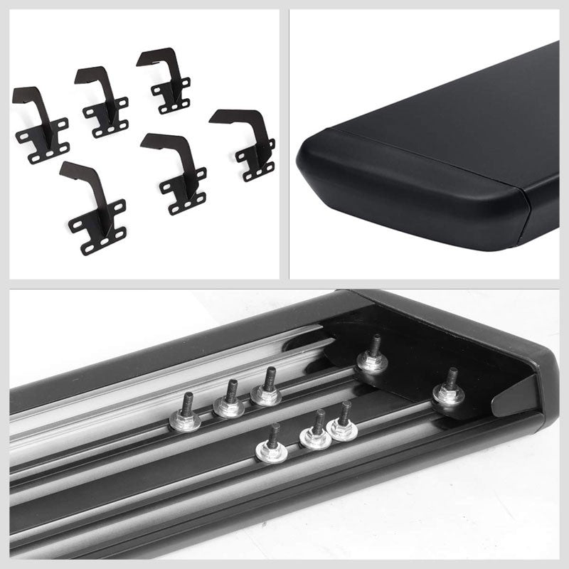Black Flat Honeycomb 2 Pad Running Board Nerf Bar 19+ Ram 1500 Crew Cab BFC-RUNB-Z-8104
