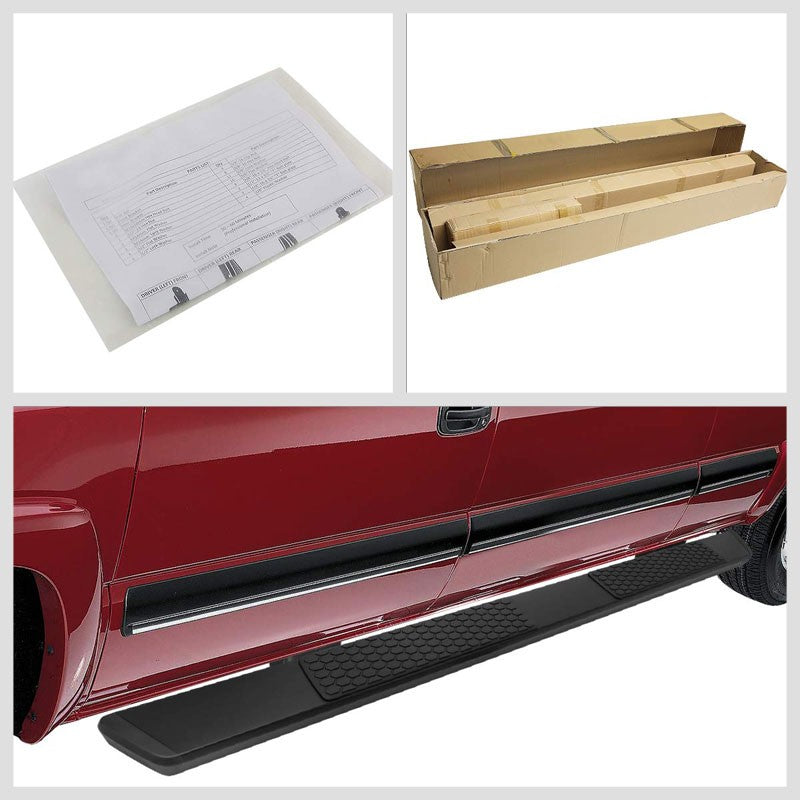 Black Flat Honeycomb 2 Pad Running Board Nerf Bar 19+ Ram 1500 Crew Cab BFC-RUNB-Z-8104