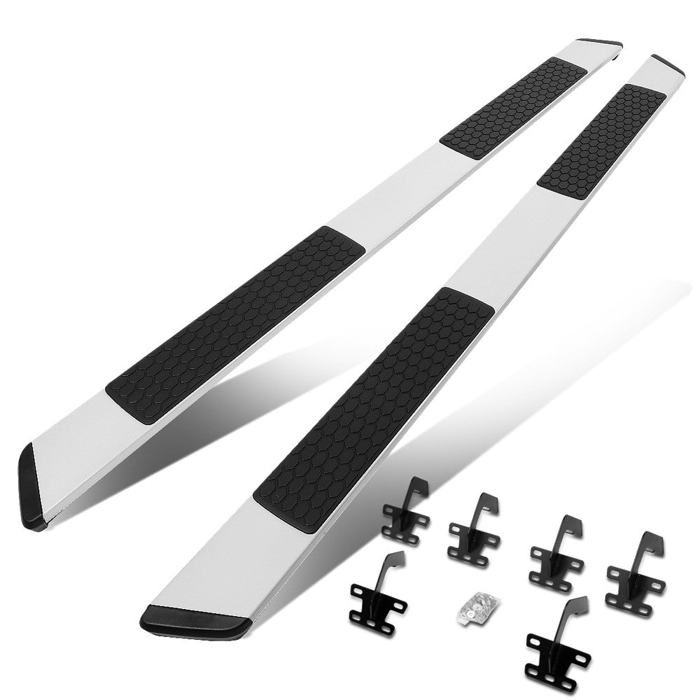 Black/Silver Extruded Flat Running Board Nerf Bar 19+ Ram 1500 Extended Cab BFC-RUNB-Z-8105-ALSL