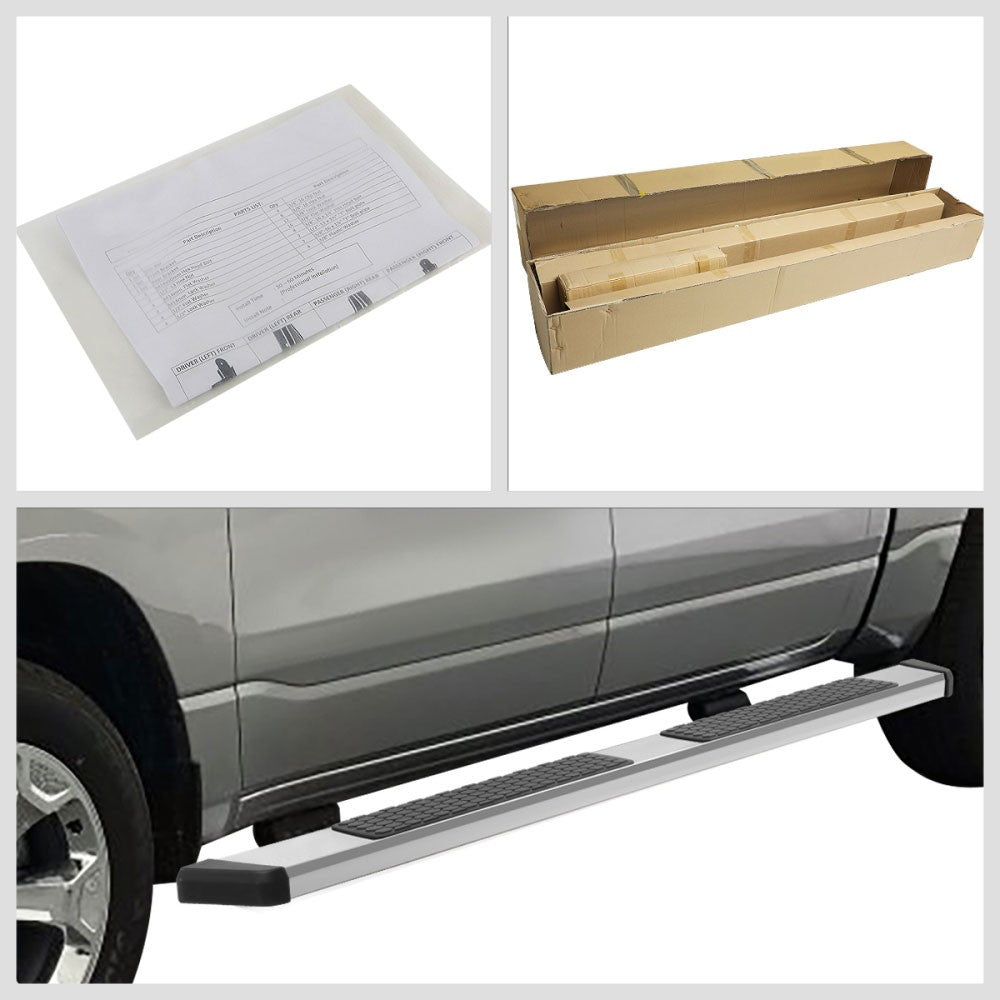Metal Flat Honeycomb 2 Pad Running Board Nerf Bar 19+ Ram 1500 Extended Cab BFC-RUNB-Z-8105-SS