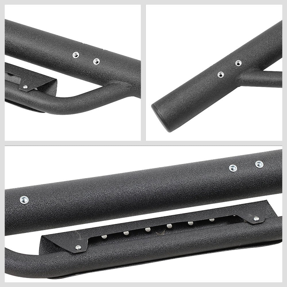 Black Round Drop Running Board Nerf Bar 07-18 Silverado Sierra 1500 Crew Cab BFC-RUNB-Z-8119