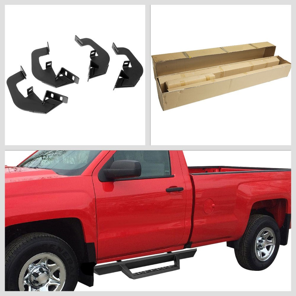 Black 90 L-Shape Bar Running Board Nerf Bar 07-18 Sierra 1500 Standard Cab BFC-RUNB-Z-8124