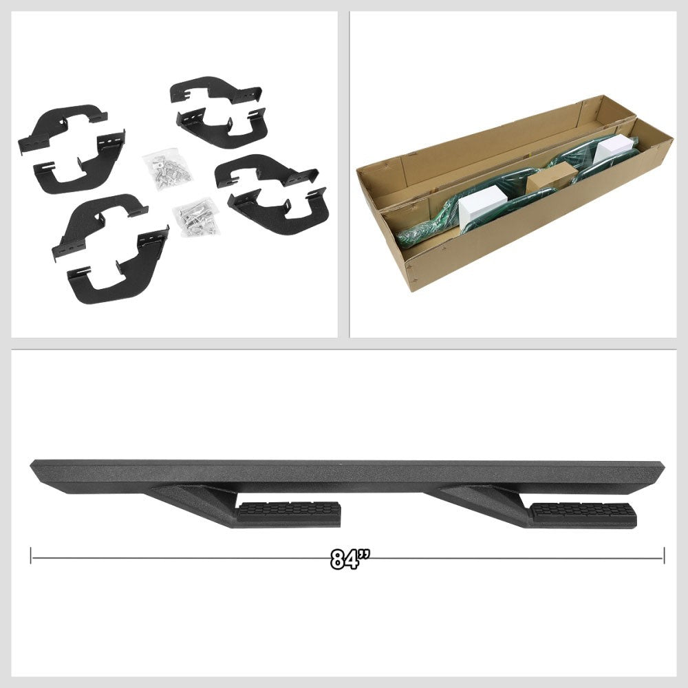 Black 90 L-Shape Bar Running Board Nerf Bar 07-18 Silverado 1500 Crew Cab BFC-RUNB-Z-8125