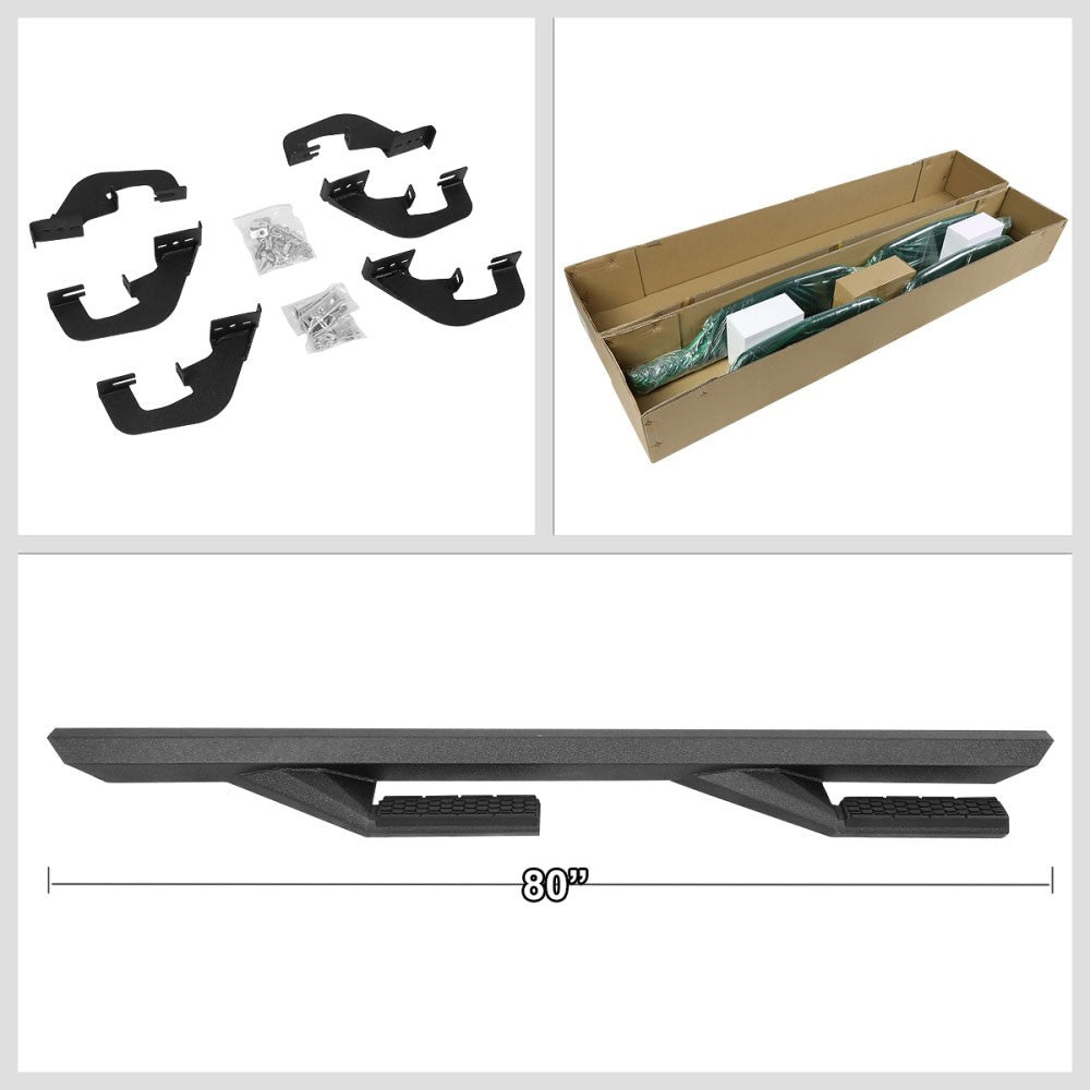 Black 90 L-Shape Bar Running Board Nerf Bar 07-18 Sierra 1500 Extended Cab BFC-RUNB-Z-8126