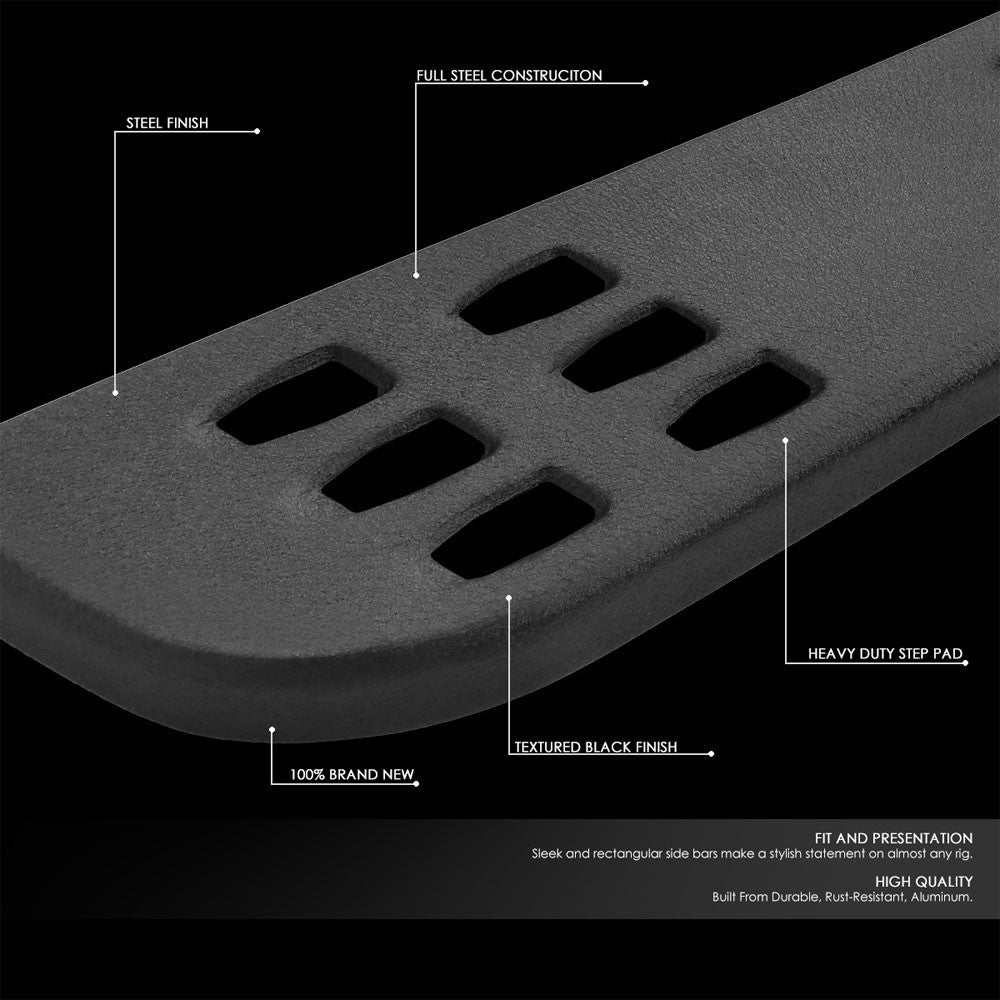 Black Badgeless Raptor Running Board Nerf Bar 15+ F150 P552 P702 Crew Cab BFC-RUNB-Z-8142