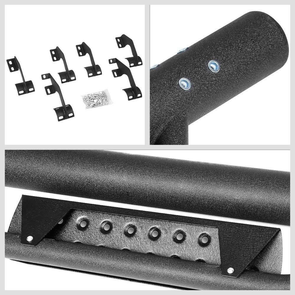 Black Round Drop Running Board Nerf Bar 05-22 Toyota Tacoma Crew Cab BFC-RUNB-Z-8145