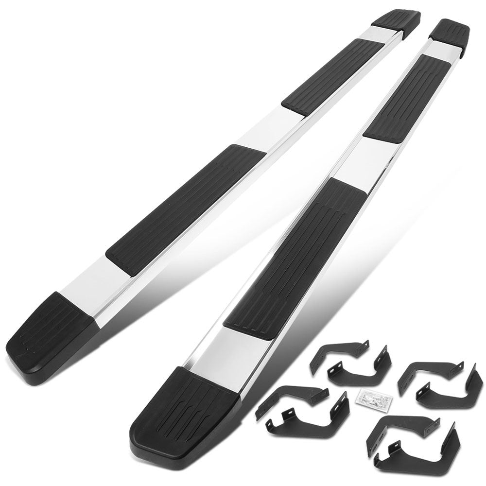 Black Flat Step/5.25 Cap Running Board Nerf Bar 05-22 Toyota Tacoma Crew Cab BFC-RUNB-Z-8146-525-SS