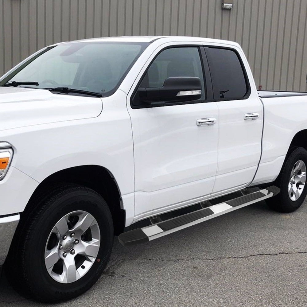 Black Flat Step/5.25 Cap Running Board Nerf Bar 05-22 Toyota Tacoma Crew Cab BFC-RUNB-Z-8146-525-SS