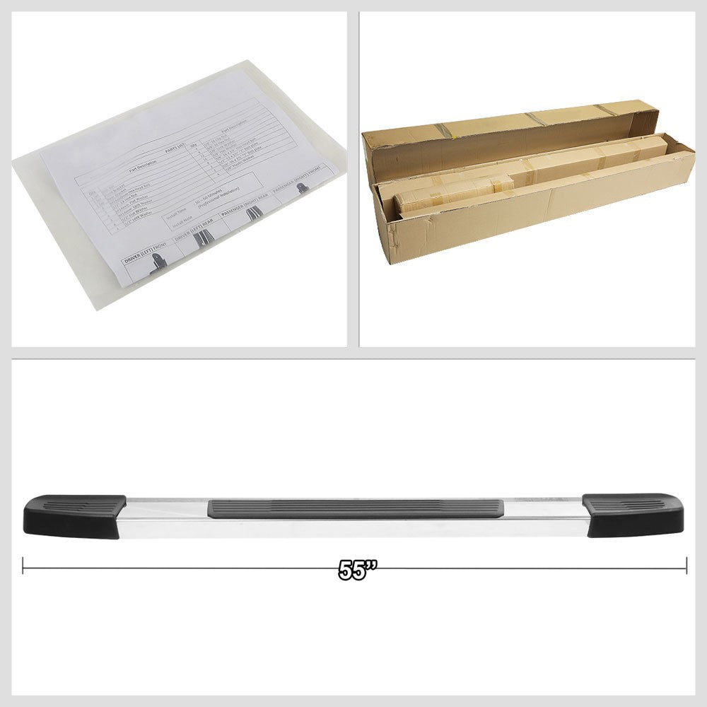 BFC-RUNB-Z-8165-525-SS Straight Pad 55" Running Board Nerf Bar BFC-RUNB-Z-8165-525-SS