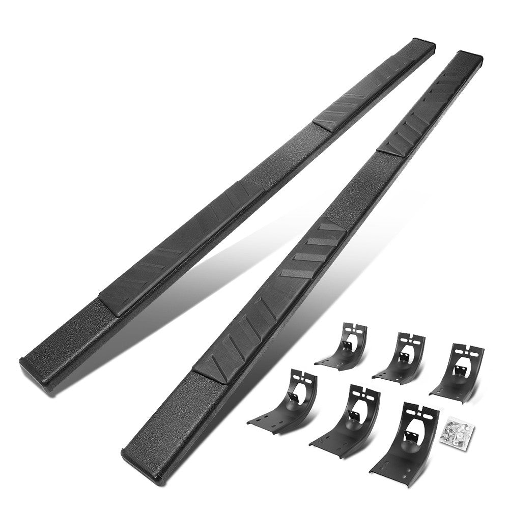 Black Flat Board Slant V2 Running Board Nerf Bar 09-18 Ram 1500 Crew Cab BFC-RUNB-Z-8175-BK