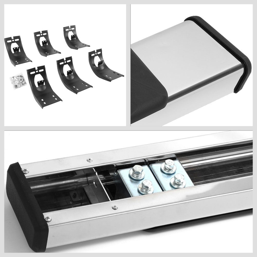 Chrome/Black Flat Board Slant V2 Running Board Nerf Bar 09-18 Ram Crew Cab BFC-RUNB-Z-8175-SS