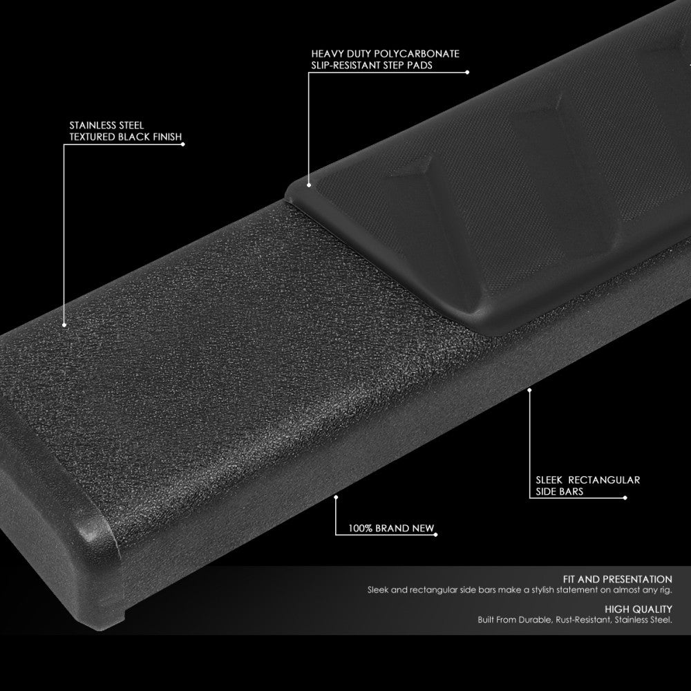 Black 78" Flat Board Slant Running Board Nerf Bar 09-18 Ram Extended Cab BFC-RUNB-Z-8176-BK