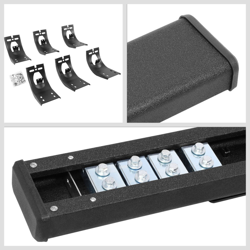 Black 78" Flat Board Slant Running Board Nerf Bar 09-18 Ram Extended Cab BFC-RUNB-Z-8176-BK