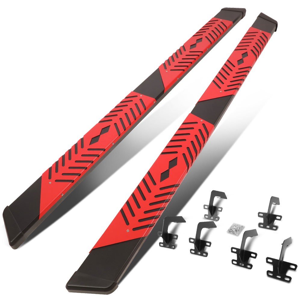 BFC-RUNB-Z-8191-BKRD 2 Slot Pad/Slant Cap 88" Running Board Nerf Bar BFC-RUNB-Z-8191-BKRD