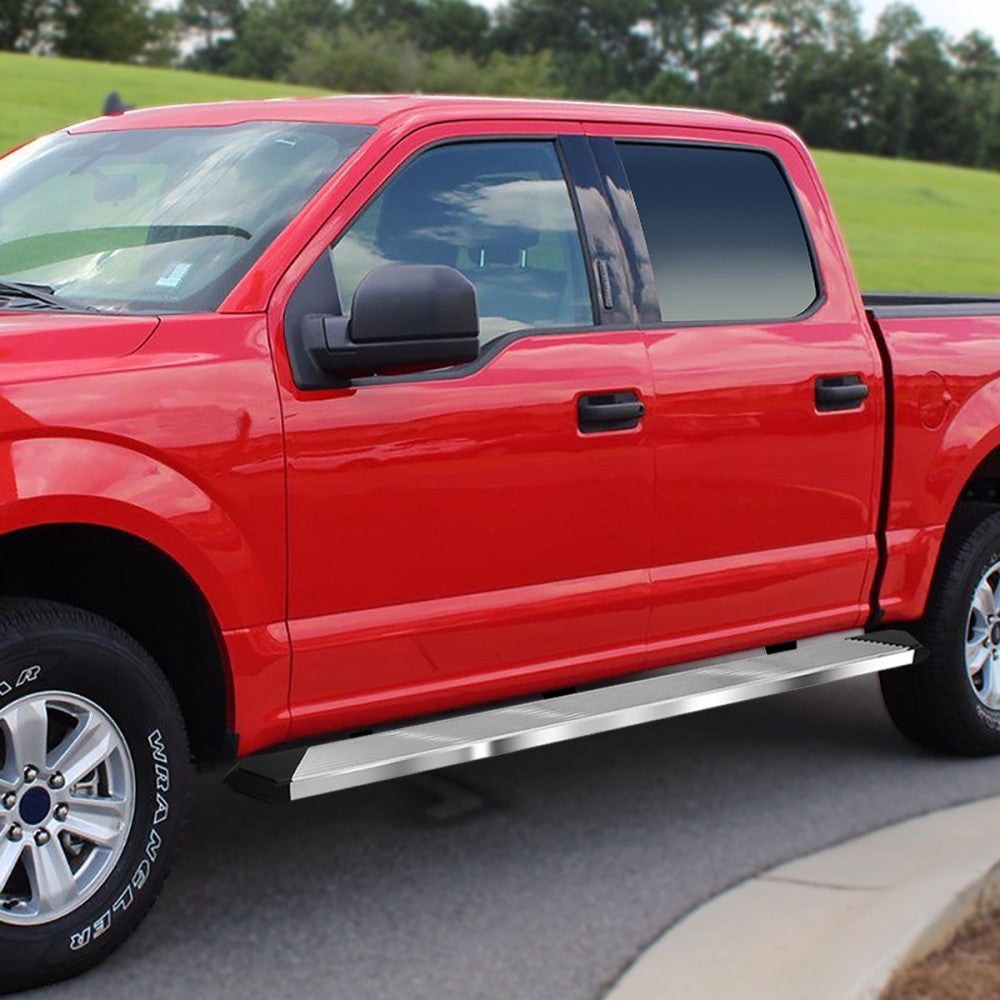 Metal Pleated Running Board Nerf Bar 15+ F-150/17+ F-250/F-350 SD Crew Cab BFC-RUNB-Z-8206-SSBK