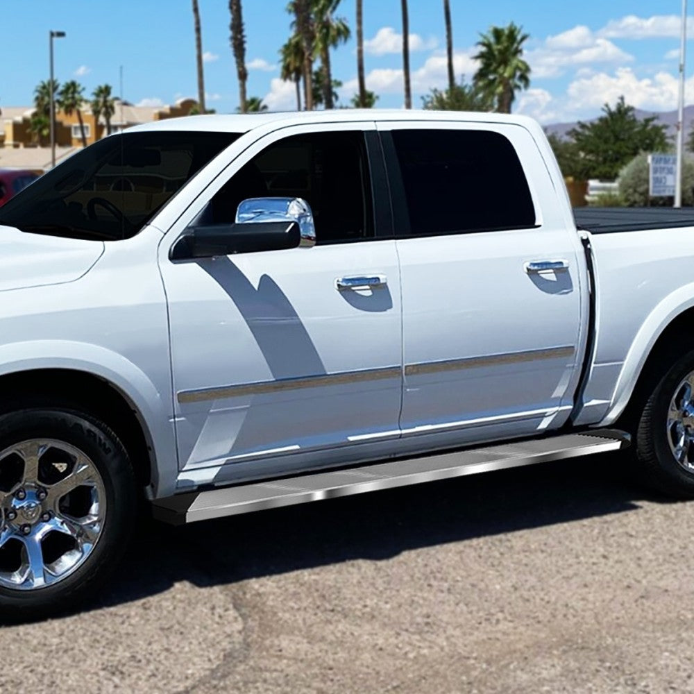 Metal Pleated V2 Running Board Nerf Bar 09-18 Ram/19+ Classic Crew Cab BFC-RUNB-Z-8208-SSBK