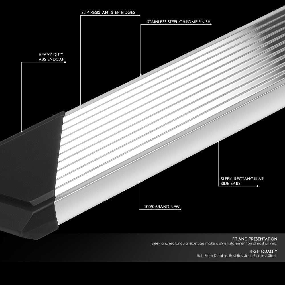 Metal Pleated Running Board Nerf Bar 19+ Ram 1500 DT Gen Crew Cab BFC-RUNB-Z-8209-SSBK