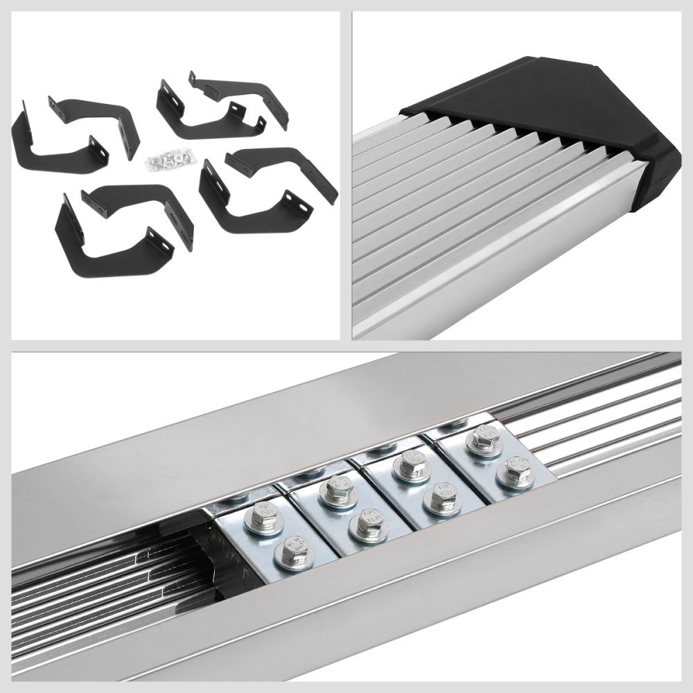 Metal Pleated Running Board Nerf Bar 07-21 Toyota Tundra XK50 Crew Cab BFC-RUNB-Z-8210-SSBK