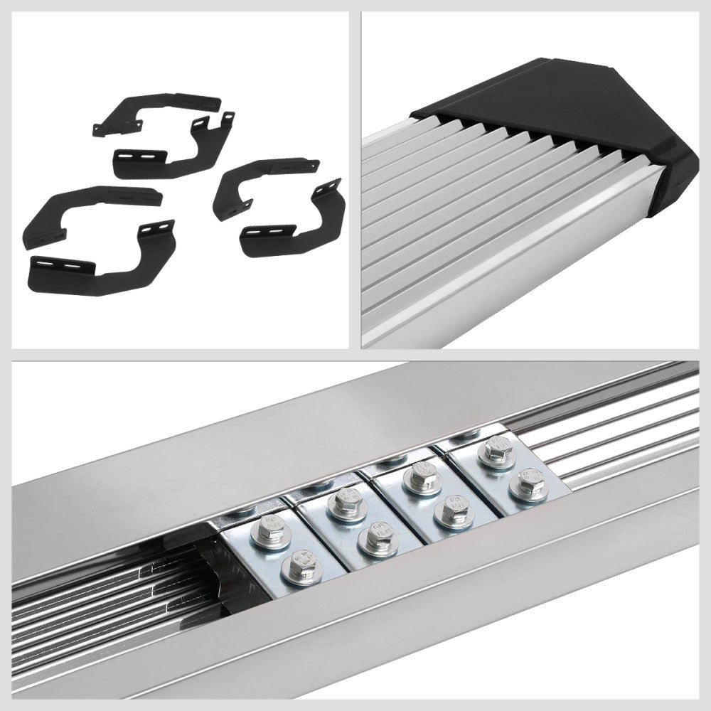 Metal Pleated Running Board Nerf Bar 05-22 Toyota Tacoma Crew Cab BFC-RUNB-Z-8211-SSBK