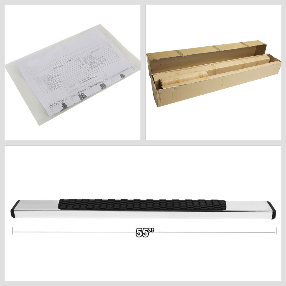 Metal Flat Honeycomb 1 Pad Running Board Nerf Bar 07-18 Sierra 1500 Standard Cab BFC-RUNB-Z-8214-SS