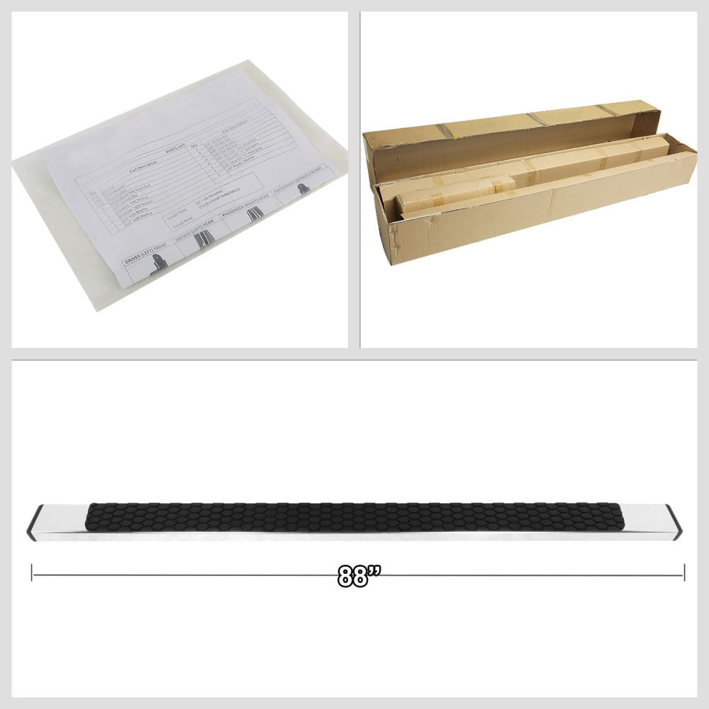 Metal Flat Honeycomb 1 Pad Running Board Nerf Bar 09-18 Ram Crew Cab BFC-RUNB-Z-8222-SS