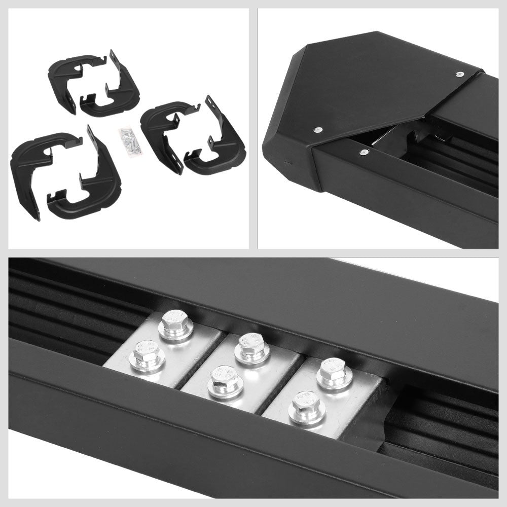 Black Pleated Running Board Nerf Bar 19+ Silverado 1500 T1XX Extended Cab BFC-RUNB-Z-8272-BK