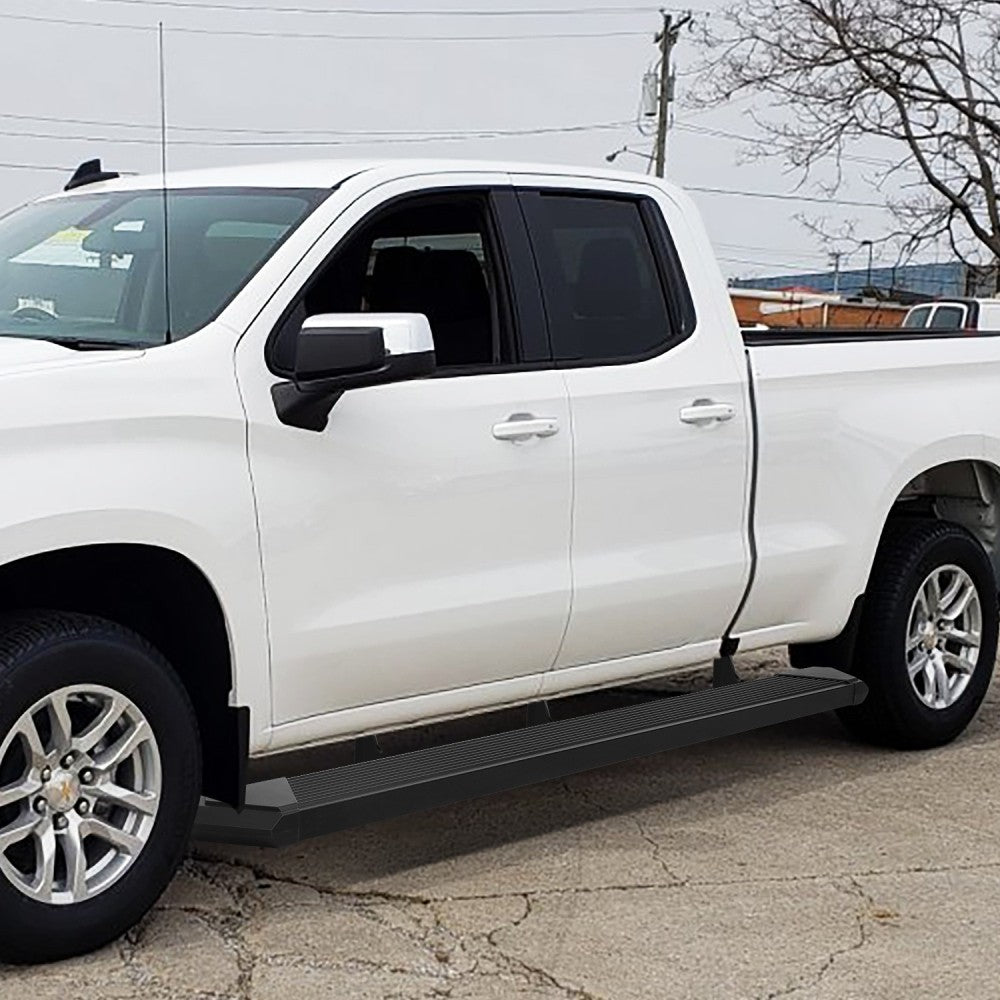 Black Pleated Running Board Nerf Bar 19+ Silverado 1500 T1XX Extended Cab BFC-RUNB-Z-8272-BK