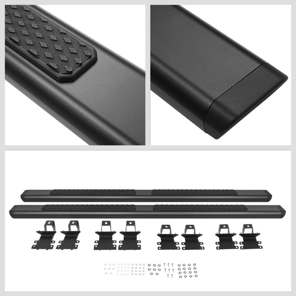 Black 6" Wide Running Board Nerf Step Bar 20+ Jeep Gladiator JT BFC-RUNB-Z-8278
