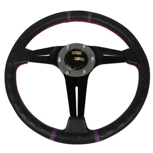 NRG SW-T410-PP Black/Purple 3-Spoke 350mm 6-Bolt Steering Wheel BFC-STW-TY410-PP