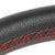 Black Leather Thumb Grip/Silver Spoke 320mm Racing Steering Wheel+Horn Button-Interior-BuildFastCar