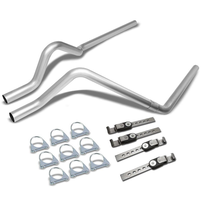 SS Slip Joint 2.50" Dual Exhaust Muffler-Back Tail Pipe For 04-08 Dakota 131" WB-Performance-BuildFastCar