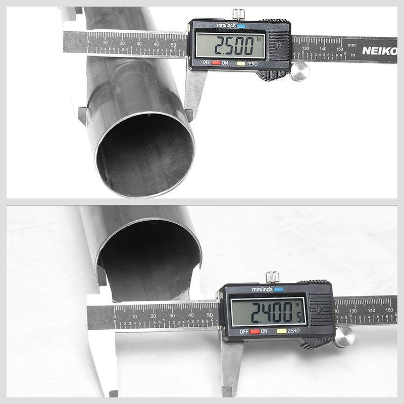 SS Slip Joint 2.50" Dual Exhaust Muffler-Back Tail Pipe For 04-08 Dakota 131" WB-Performance-BuildFastCar