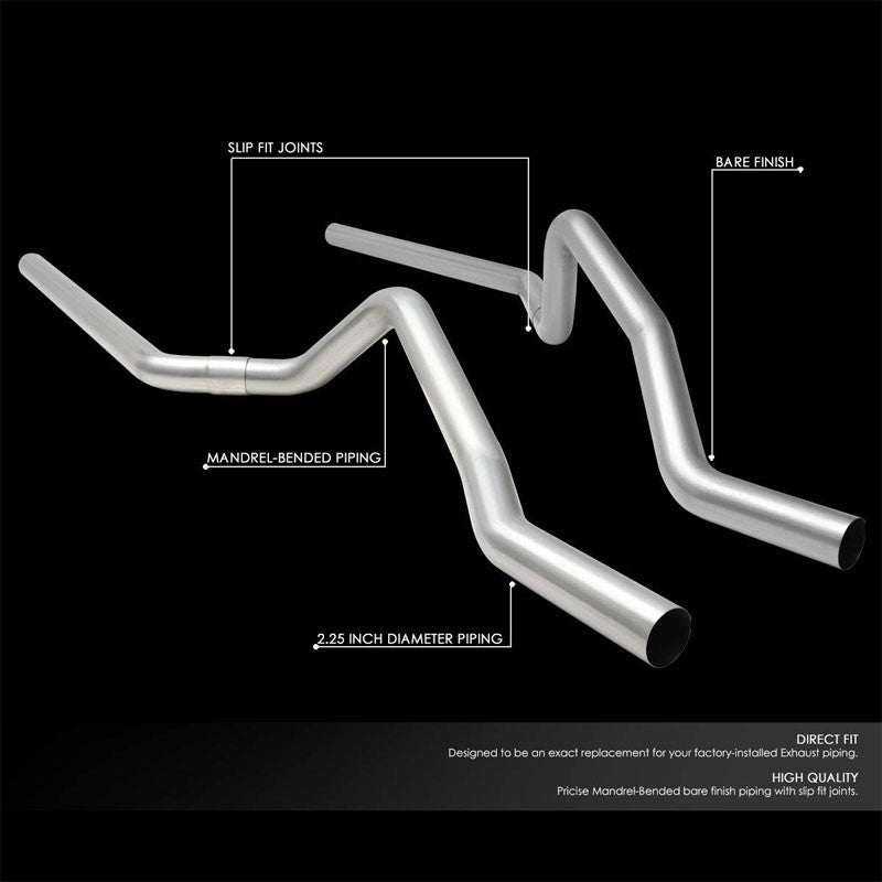 Slip Joint 2.50" Dual Exhaust Muffler-Back Tail Pipe For 99-06 Silverado/Sierra-Performance-BuildFastCar