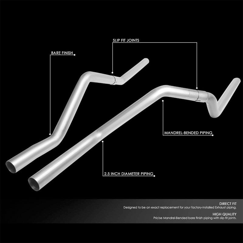 SS Slip-Fit Joints 2.25" Dual Exhaust Muffler-Back Tail Pipe For 91-04 Sonoma-Performance-BuildFastCar