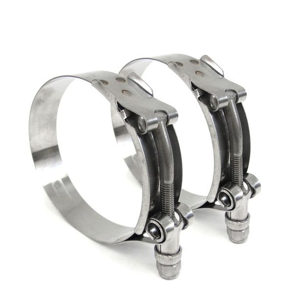 4 Pack Stainless Steel 2-Inch Hose Coupler T-Bolt Clamps – 54–62mm Range – Rust-Proof & Heavy-Duty