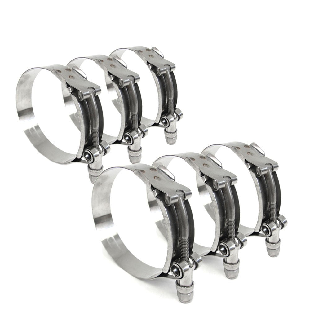6x HPS 2.87"-3.19" (73mm-81mm) Marine 316 Stainless Steel T-Bolt Hose Clamp-Performance-BuildFastCar