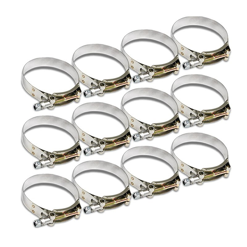 12X Stainless Steel T-Bolt Clamps Fit Turbo Intake Pipe Hose ID 2.00&quot; (51mm)-Performance-BuildFastCar